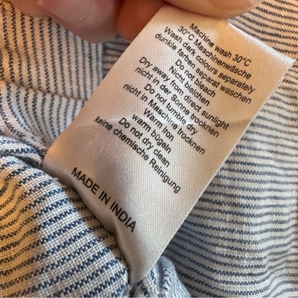 Poetry Linen Blue & White Striped Drawstring Shorts Size 16 Women’s - Picture 8 of 8